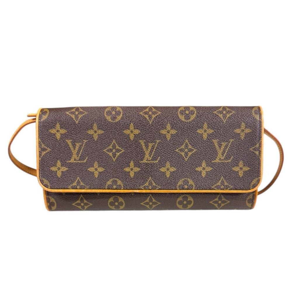 Louis Vuitton Pochette Twin Monogram Shoulder Bag Canvas Brown